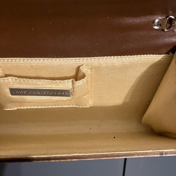 Vintage Style Inge Christopher Zena Wood Convertible Purse / Clutch - Picture 9 of 16